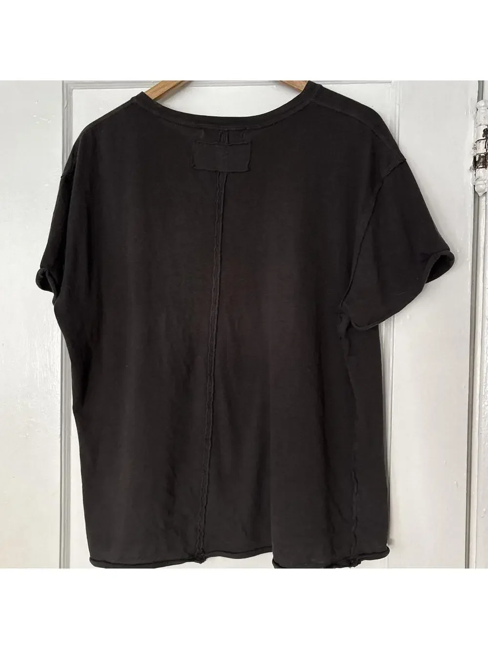 Free People Women's Black and Grey Tshirt
